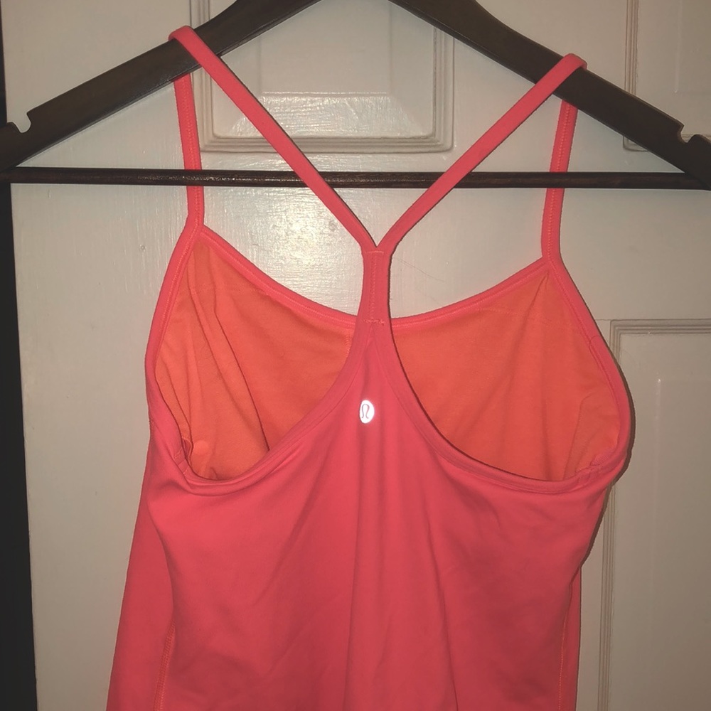 Lululemon neon pink power Y top 6